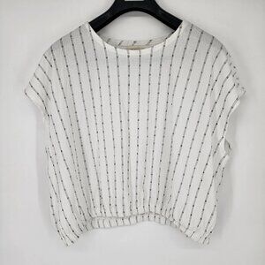 Madewell Per Se Top Dot Fabric Cap Sleeve Soft Knit Women's